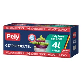 pely 8674 Freezer Bags, 4 L, 45 Bags, Value Pack (4 Litres)