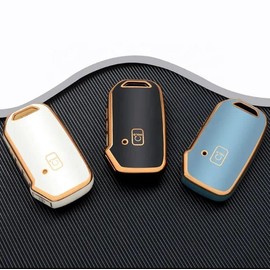 Stylec Remote Key Case Cover compatible with Kia Telluride Telluride SX 2021 Sportage R 2022 K5 GT Line 2021 Seltos 2020 4 Button (White Gold)
