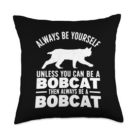 Cute Bobcat Art For Men Women Kids Lynx Animal Bobcat Lovers Throw Pillow