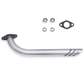 JMCHstore Header Exhuast Pipe Kit For Coleman CT200U BT200X KT196, Predator 212 Baja MB200 Doodlebug Mini Bike, Axis M200 212CC, Hisun 196cc Monster mega moto Engine, Go Kart (Silver)