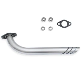 JMCHstore Header Exhuast Pipe Kit For Coleman CT200U BT200X KT196, Predator 212 Baja MB200 Doodlebug Mini Bike, Axis M200 212CC, Hisun 196cc Monster mega moto Engine, Go Kart (Silver)