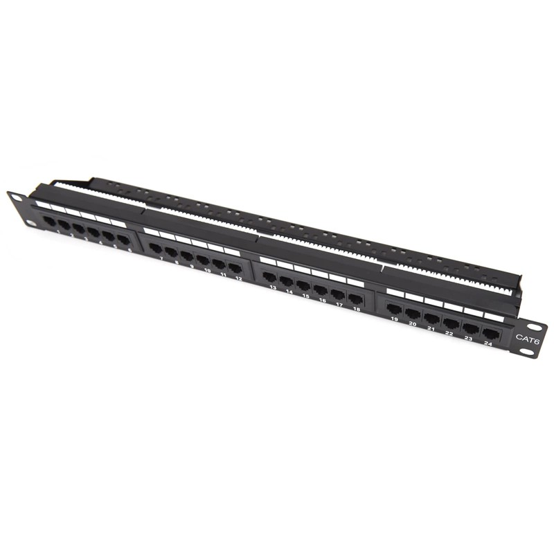 kenable Patch Panel Cat6 24 Port RJ45 Gigabit 19 Inch