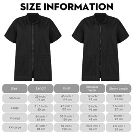 MCEAST 2 Pack Pet Grooming Work Clothes Black Pet Groomer Uniforms with Full Zipper Water Resistant and Anti-Static Pet Smock Clothes Pet Shop Smock Jacket for Women Men Pet Groomer Barber, Medium