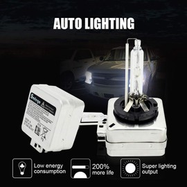 D1S Xenon HID Headlight Bulbs, Safego 6000K 35W High/Low Beam Replacement bulbs,66144 66140 85140 85415 Conversion Kit Diamond White Vehicle Lamps AC 12V,2 Pack