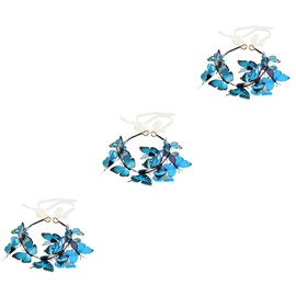 Healeved 3pcs Women Butterflies Garland Headband Delicate Headdress for Bridal Photography and Festivals Romantic Floral Hair Accessory Simulated Butterflies for Weddings and Special