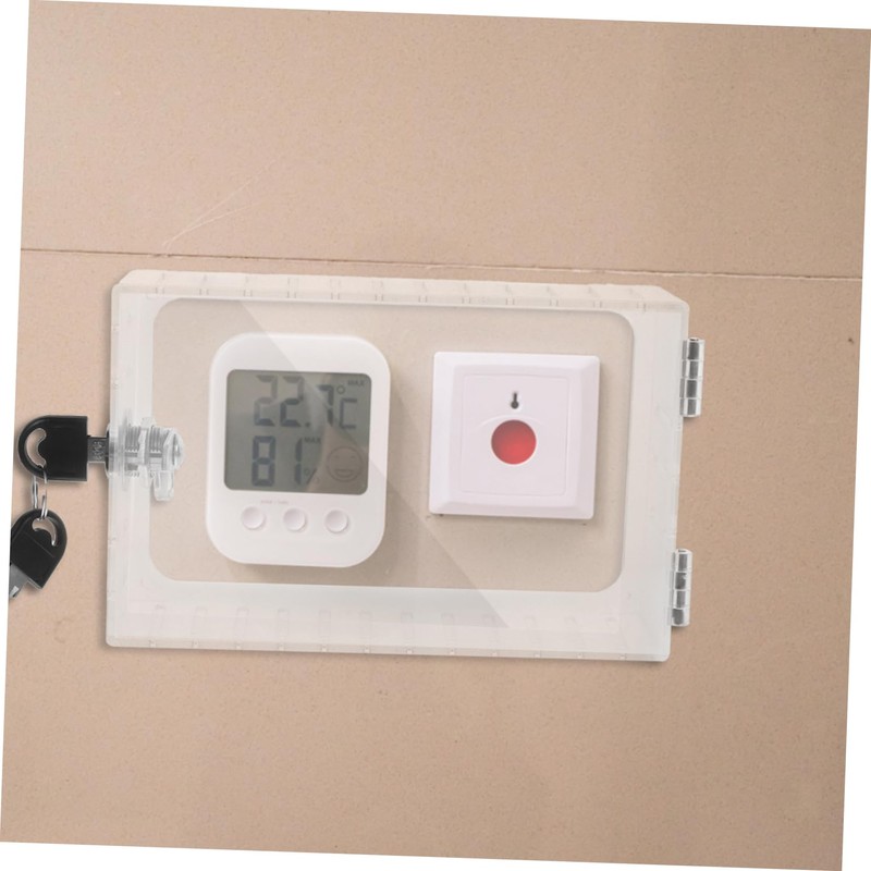 TEHAUX Transparent Thermostat Lock Box Keyed Wall Mounted Guard for