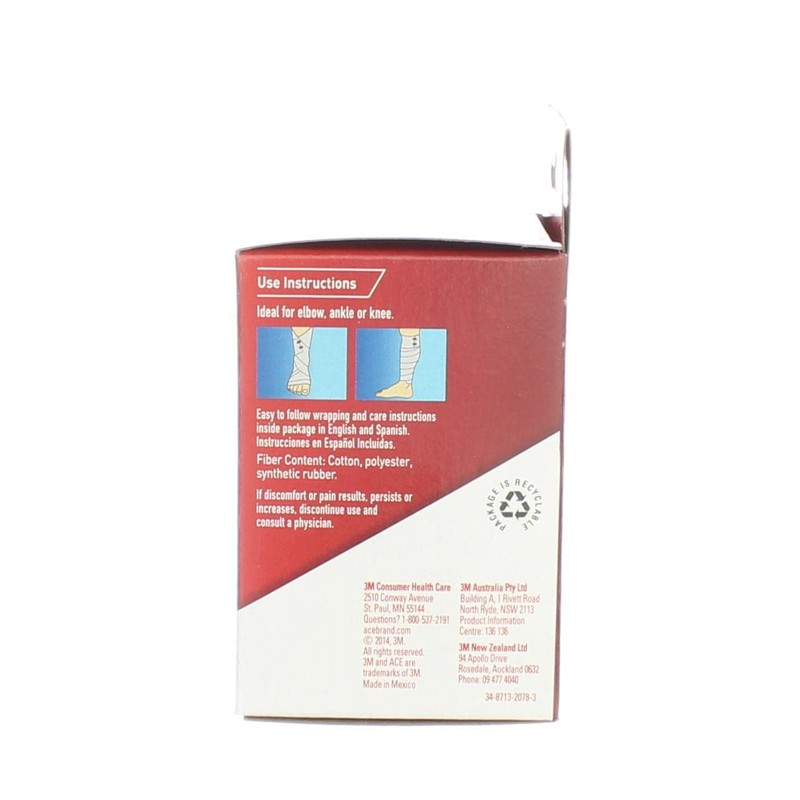 ACE 207314 Elastic Bandage with E-Z Clips, 3-Inch x 64-Inch