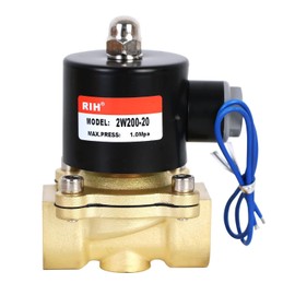 RIH PNEUMATIC 3/4 Inch Electric Solenoid Valve Brass 12V/24V/110V 2 Way High Turn Coil Normally Closed Water 2W200-20 Liquid Air control DC12V