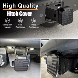 JTtrading 2" Black American Flag Hitch Cover Tow Trailer Receiver Tube Plug Cap 4-Way Flat