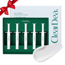 ClearDea Mucin Collagen Voluming Ampoule Moisturizer Face Cream (Dual Collagen + Mucin Care) – Deep Hydrating Facial Skin Care for Women, Holiday Skincare Essential Stocking Stuffer Gift, 4ml x 5