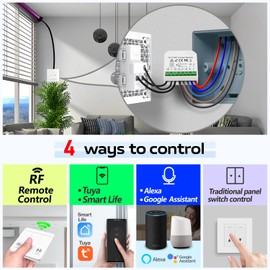 Tedeligo Wireless RF WiFi Alexa Smart Roller Shutter Switch Module for Electric Shutters Curtains, Blinds and Awnings Timer Switch Shutter Timer for Roller Shutter Motor