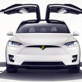 COOLKO Front Hood/Grille Bright Emblem Logo Compatible with Tesla Model X - Carbon Fiber Pattern 1 Piece