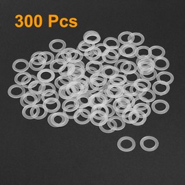 sourcing map Flat Washer Nylon M10 Seal 16 mm OD 10 mm ID 1 mm Thick Clear for Tap Pipe Water Hose Insulation Screws Pack of 300