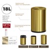 YOJIA 4.7 Gallon/18L Stainless Steel Bathroom Trash Can,Gold Garbage Bin