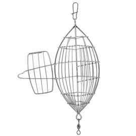 Fishing Bait Cage, Stainless Steel Fishing Feeder Holder for Shrimp Crab Fish Baits(S)