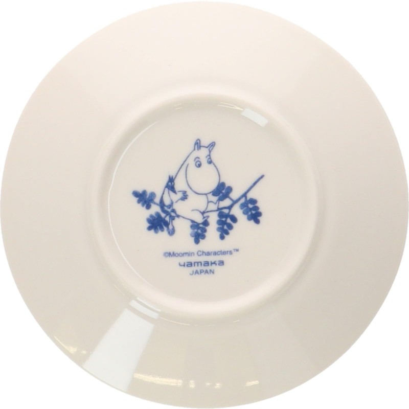 Yamakasyoten MM7000-57 Moomin Blue Flora Plate, 5.3 inches (13.5 cm),