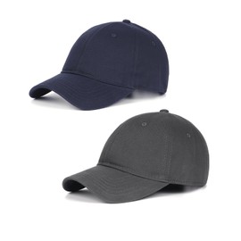 Zylioo Baseball Cap Men's Cap XL/XXL Baseball Cap Adjustable Sports Cap Women for Large Head, 2 Pack-Blue+Grey, XXL