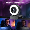 Angetube 4K Webcam with Ring Light, Computer Web Camera for