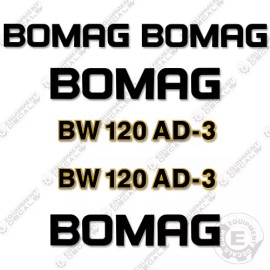 Aftermarket Fits Bomag BW120AD-3 Decal Kit Roller BW 120 AD 3 - 7 YEAR VINYL