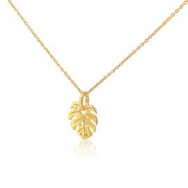 Mary & Jules Women's Monstera Necklace Made of Recycled 925 Sterling Silver - Women's Chain with Leaf Pendant for Women and Girls, Elegant, Everyday Jewellery, Trendy Gift Idea, Sterling Silver