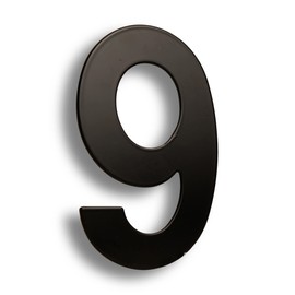 HASWARE 304 Stainless Steel Modern House Number Powder Coating Stylish Door Alphabet Plaque Street Home Decor (9, 6 Inch Black)