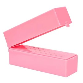 1 Piece 30 Holes Nail Drill Bits Holder Nail Drill Bits Storage Box Nail Drill Bits Organizer Container for Home Nail Salon Use (Not Inlcude Nail Drill Bits), Pink