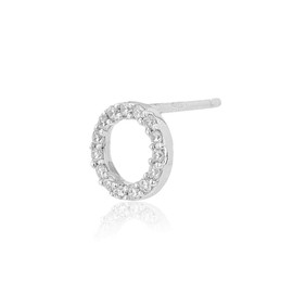 Vanbelle Sterling Silver Jewelry - Rhodium Plated with 925 Stamp - Hugs & Kisses XO Stud Earring with Cubic Zirconia Stones - Elegant handcrafted for Women