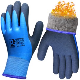 PROGANDA Waterproof Winter Work Gloves Thermal Fleece Liner Insulated Warm for Outdoor Cold Weather Car Washing Gardening Fishing Multipurpose