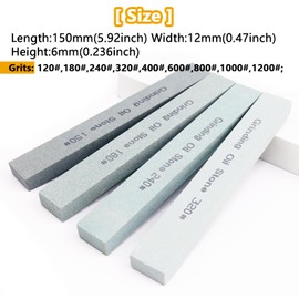 LWCUSNJ 4Pcs Square Sharpening Stone Set -Grits 150#, 180#, 240#, 320# Green Silicon Carbide Honing Whetstone Kit for Moldels, Metal & Knife Cutting Tools (150 * 20 * 10mm)