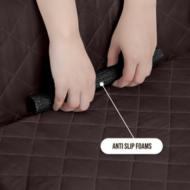 Utopia Bedding Reversible Sofa Couch Cover, Water Resistant Slipcover Furniture Protector with Foam Sticks and Elastic Straps for Kids Dogs Pets (3 Seater, Chocolate/Beige)