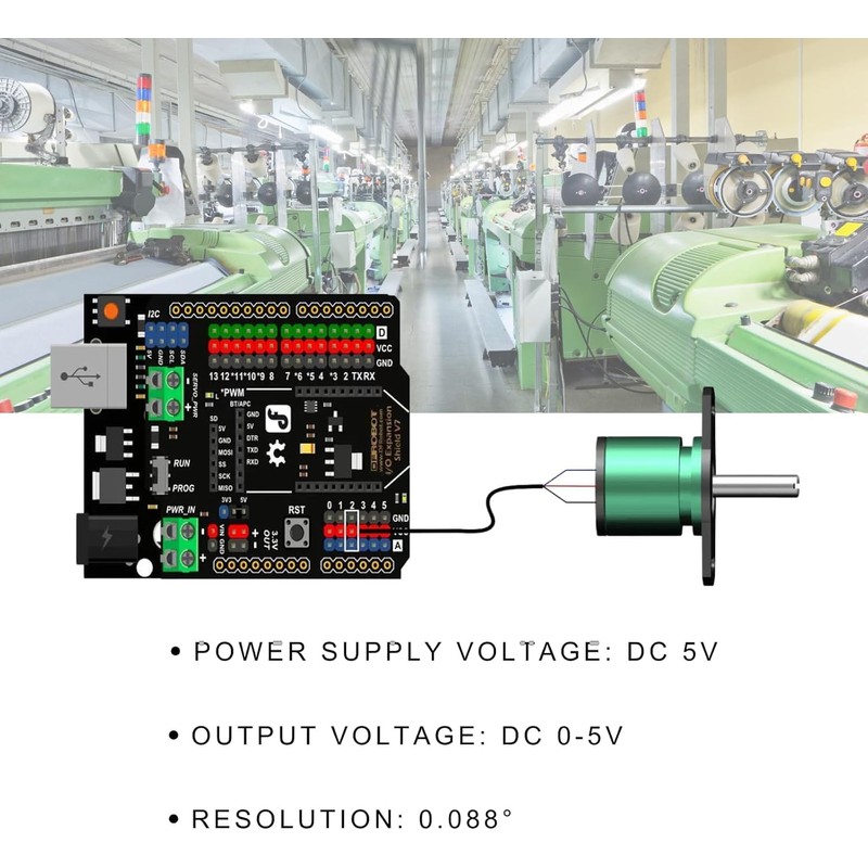 Jadeshay Hall Sensor Resolution, Rotating Hall Sensor, 0-360 Degrees, 0.088°