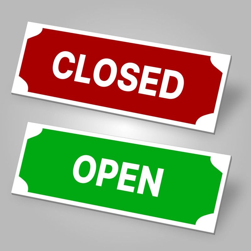 Hanging Sign Open Closed Sign 25 cm x 8 cm