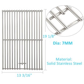BBQration SSF1812B 19 1/8" 7MM Solid Stainless Steel Cooking Grid Grates Replacement Parts for Broil King 9896-44, Imperial XL, Broil-Mate 738289, Grill Pro 238289, Perfect Flame, Sterling, and More