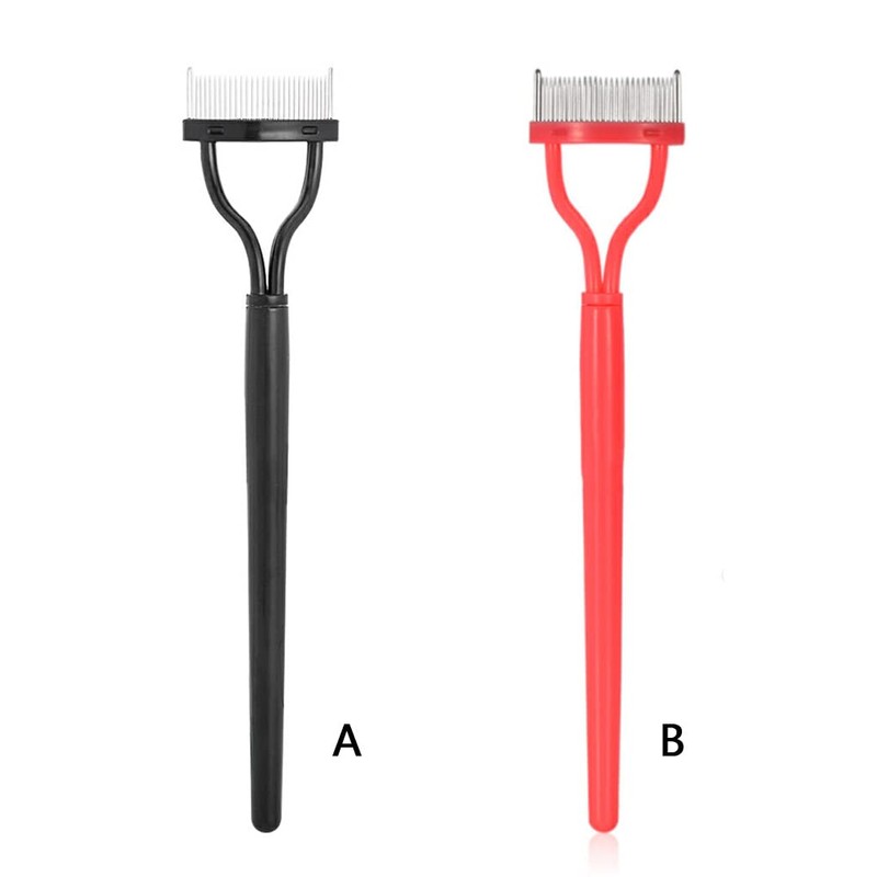 SUIOPPYUW Eyelash Brush Lash Comb Black Pink Arc Designed Premium