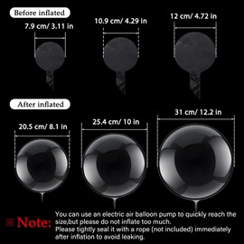 30 Pieces Bubble Transparent Balloons Bobo Balloons Crystal Bubble Clear Balloons for Birthday Party House Christmas Wedding Anniversary Indoor and Outdoor (8 Inches, 12 Inches, 10 Inches)