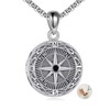 URONE Compass Locket Chain 925 Sterling Silver Compass Locket Pendant