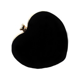 Reberomantic Heart Shaped Evening Purse Velvet Clutch Purse Solid Evening Bag, Black One Size