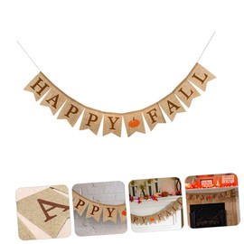 STOBAZA Autumn Decor Happy Fall Banner Artificial Pumpkins Flag Harvest Bunting Thanksgiving Home Decor Random Color