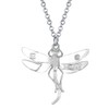 NEWEI Enamel Dragonfly Necklace with Rhinestones Cute Dragonfly Pendant Jewelry