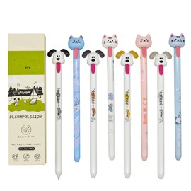 Maydahui 8 Pcs Fun Cat Dog Tongue Pens Naughty Cute Release Pressure Pens Novelty Animal Pens Black Ink for Shcool Office Supplies Party