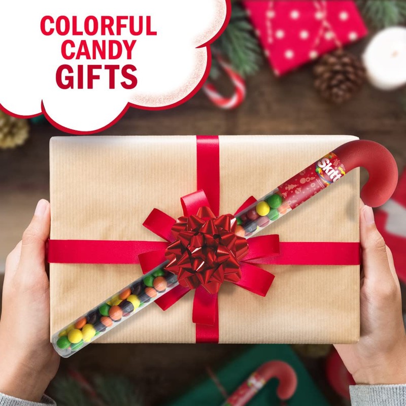 SKITTLES Original Christmas Chewy Candy Cane Gift, 2.6 oz