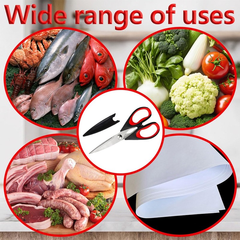 Xiedeai Heavy Duty Kitchen Scissors Ultra Sharp Blades and Soft