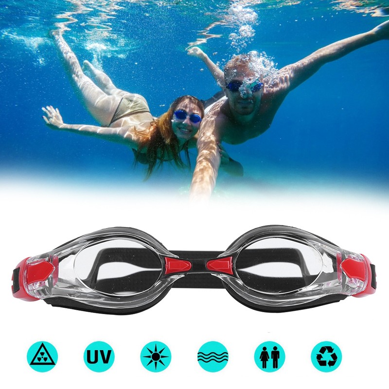 2Pcs Large Frame Swimming Glasses Electroplated Adults Goggles for Training
