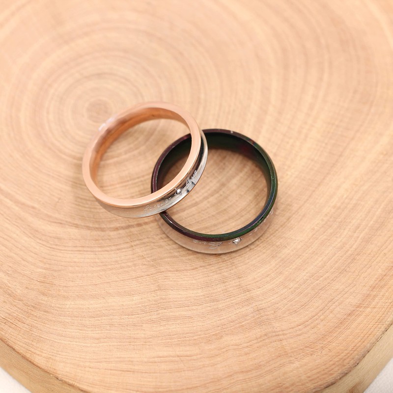 Uloveido 4mm Women's Rose Gold Love Forever Ring with Round