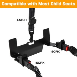 JHKLS ISOFIX Universal Car Seat Mount Bracket, Child Safety Car Seat Latch Anchor Kit, Steel Seat Latch Interface Bracket, ISOFIX Belt Connector for Off-Road Vehicles, SUVs, MPVs, 12.6*5.43*3.11"