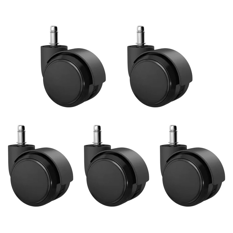 5-Piece Office Chair Caster Wheels for Smooth Rolling – 2-Inch