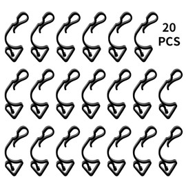 NHBETYS 20Pcs Outdoor Light Clips, Light Clips Gutter, Black Gutter Hooks Clips Plastic Gutter Clips for Hanging Outdoor Lights, Light Hooks for Outside String Lights (black)