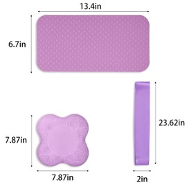 Yoga Knee Support Pad for Women Pilates Kneeling Cushion | Elbows Wrist Hands Head Foam Extra Thick Men Exercise Knees Pads Set of 6 Pieces (Purple)