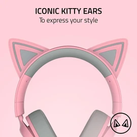 Razer Kraken Kitty V3 X - Wired Kitty Headset for Gaming - Iconic Kitty Ears - 270g Lightweight - HyperClear Cardioid Mic - TriForce 40 mm Drivers - 3,5mm Audio Jack | Quartz