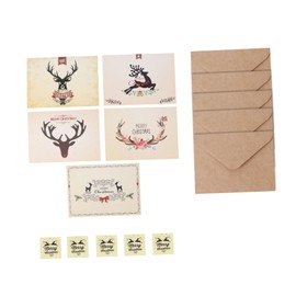 CAXUSD 5 Sets Vintage Christmas Greeting Envelope Set Retro Card Envelopes for Holiday Wishes for Presents Invitations and Seasonal Celebrations Unique Design with Thickened
